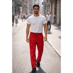 Guapi Red Cargo Track Pants Mens 30 Excellent Limited Edition Streetwear